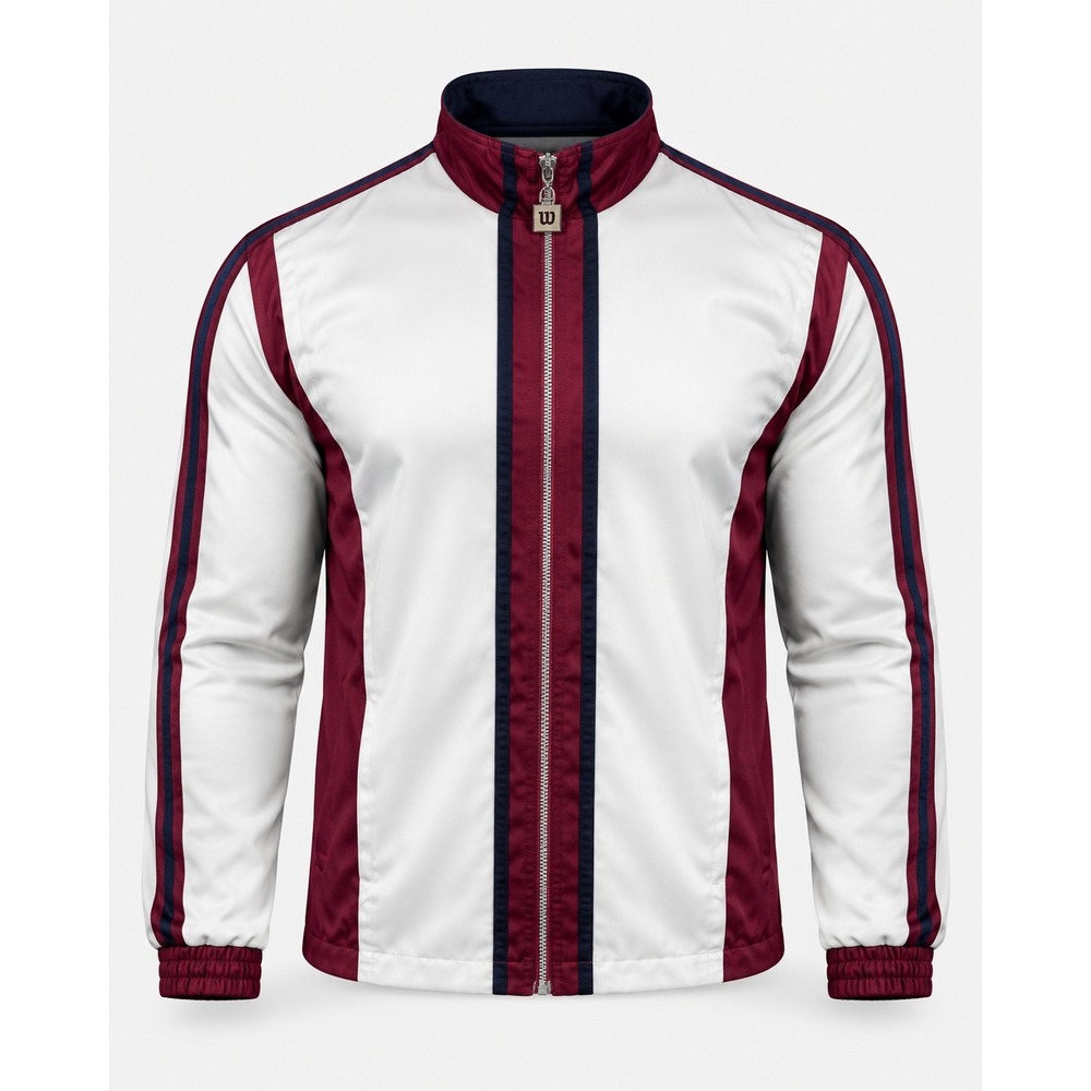 Wilson Vintage Colorblock Windbreaker Jacket Medium Red White Blue Full Zip 0230